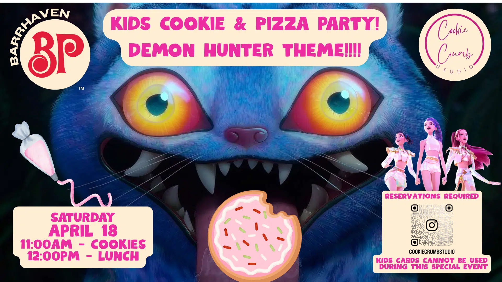 Kids Cookie & Pizza Party – Demon Hunter Theme!